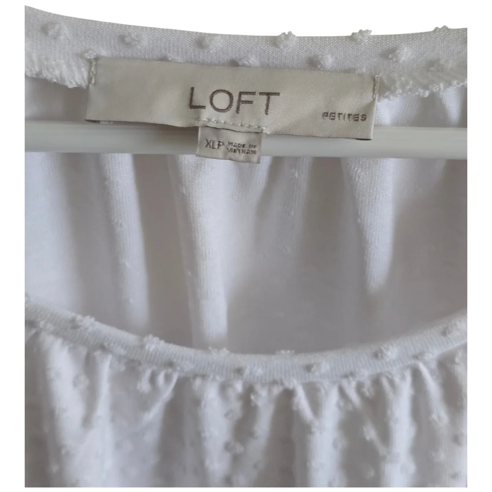 Loft Petites Swiss Pot Puff Sleeve Blouse XL